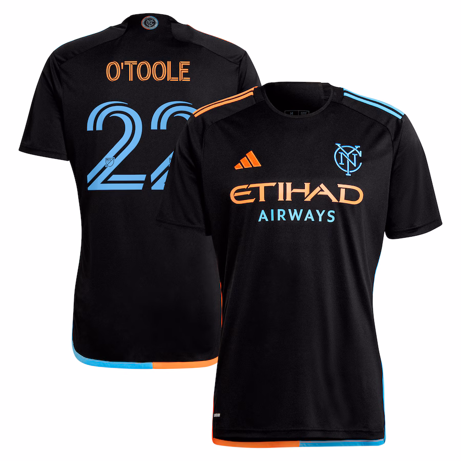 Men's New York City FC Kevin O'Toole adidas Black 2024 24/7 Kit Replica Player Jersey - Jersey
