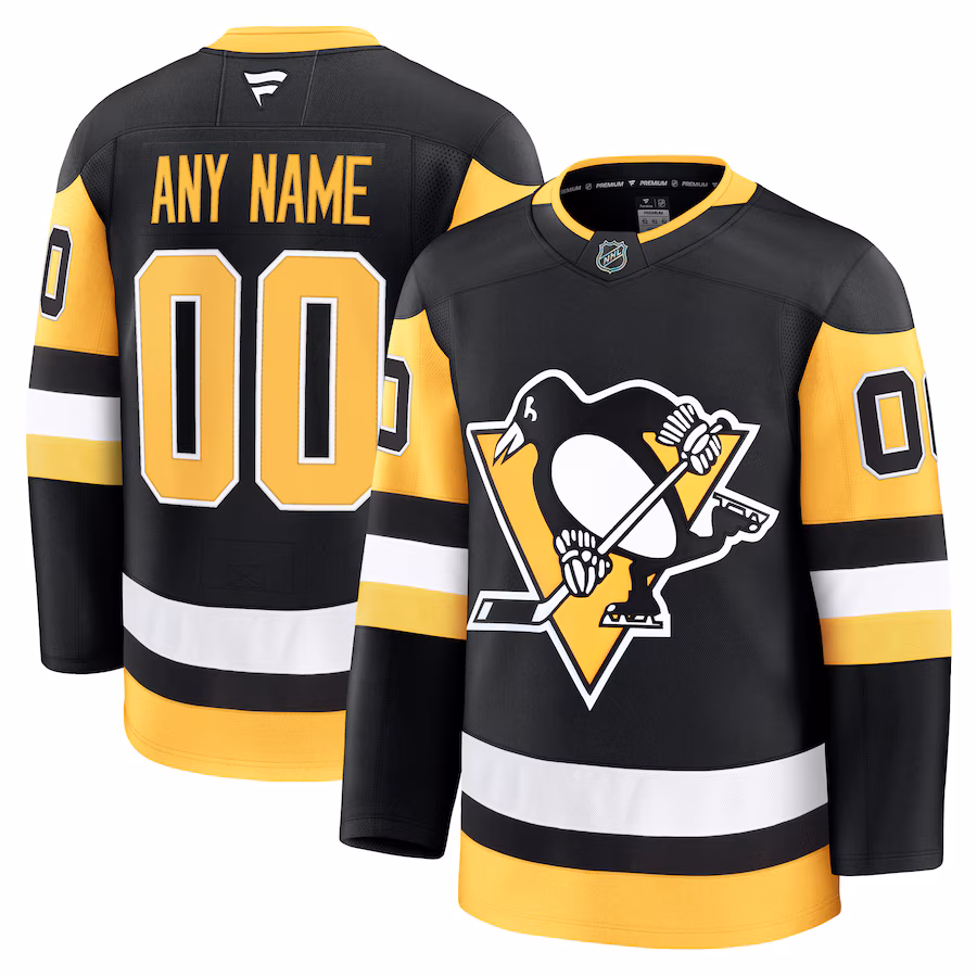 Men's Pittsburgh Penguins Fanatics Black Home Premium Custom Jersey - Jersey