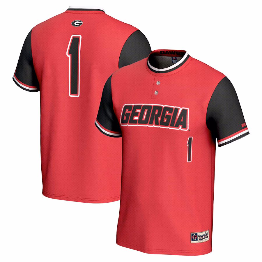 Unisex GameDay Greats #1 Red Georgia Bulldogs Lightweight Softball Jersey - Jersey