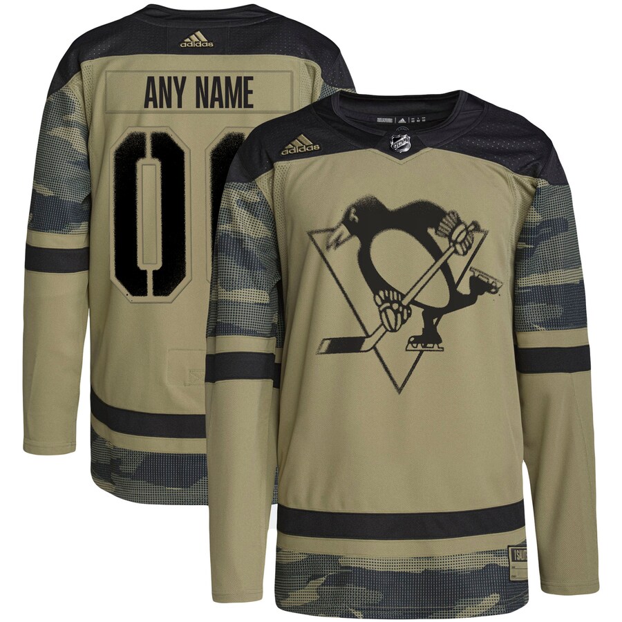 Men's Pittsburgh Penguins adidas Camo Military Appreciation Team Authentic Custom Practice Jersey - Jersey