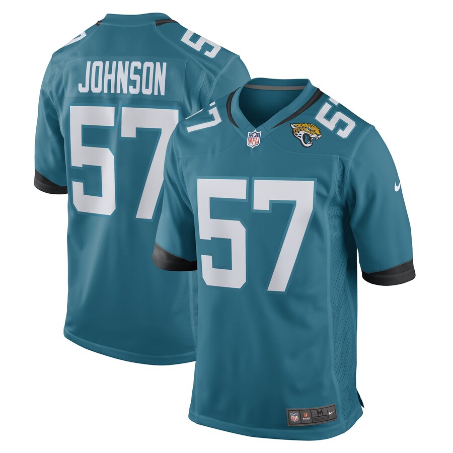 Men's Jacksonville Jaguars Caleb Johnson Nike Teal Game Player Jersey - Jersey