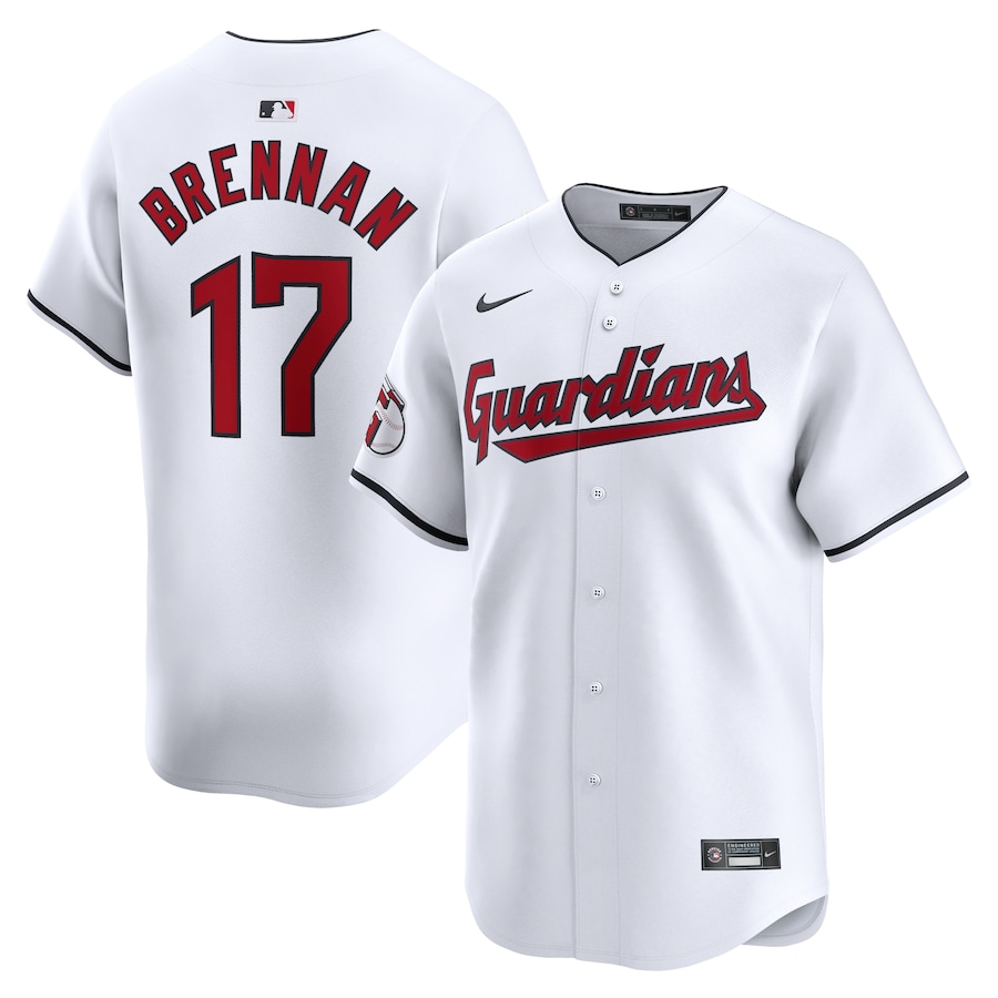 Men's Cleveland Guardians Will Brennan Nike White Home Limited Player Jersey - Jersey