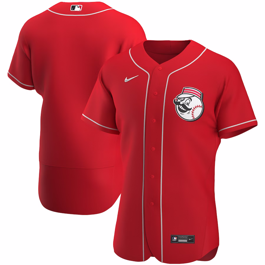 Men's Cincinnati Reds Nike Scarlet Alternate Authentic Team Logo Jersey - Jersey