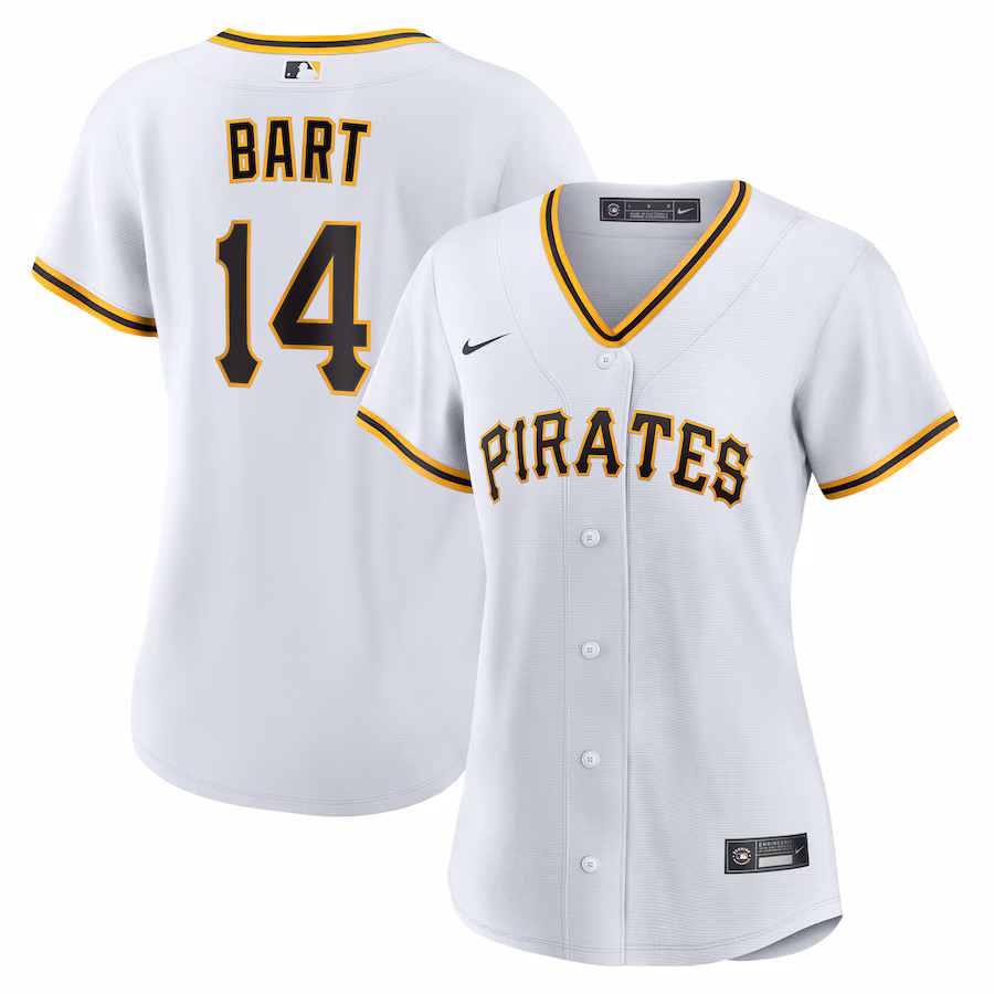 Women's Pittsburgh Pirates Joey Bart Nike White Home Replica Jersey - Jersey