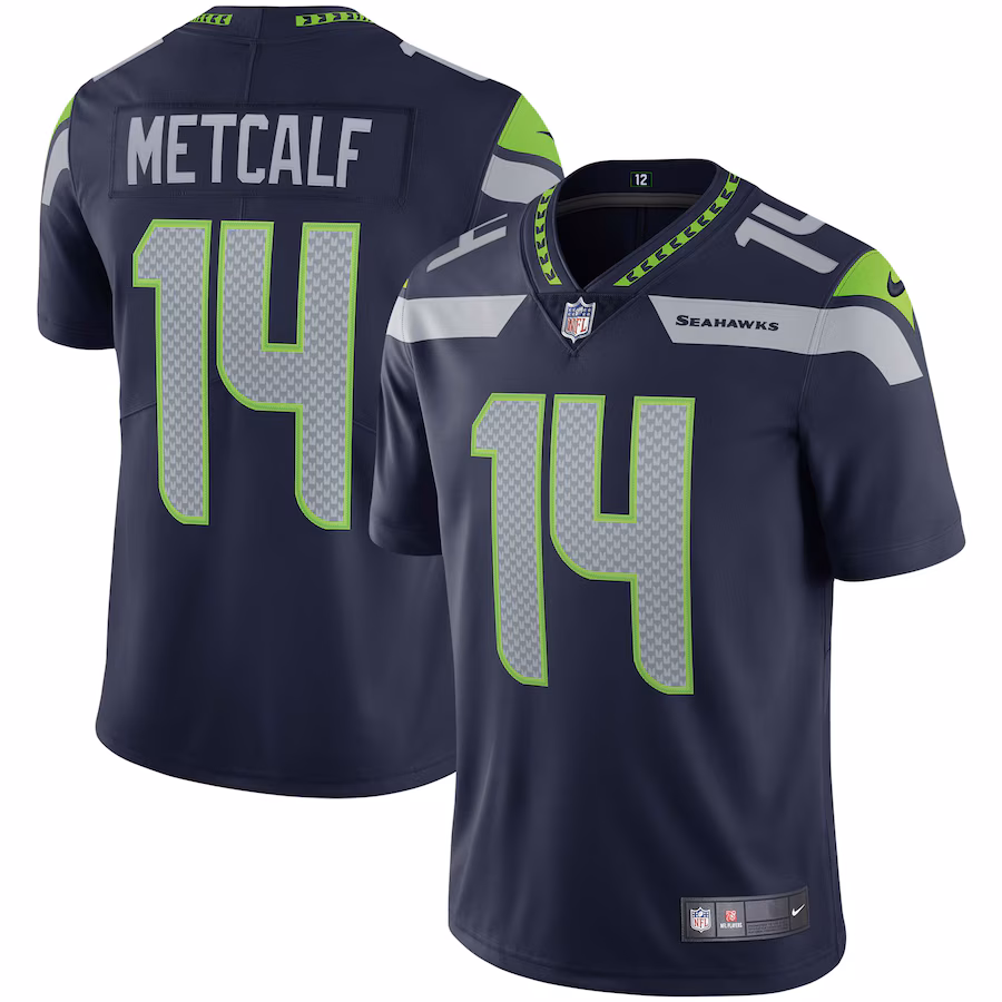 Men's Seattle Seahawks DK Metcalf Nike College Navy Vapor Limited Jersey - Jersey