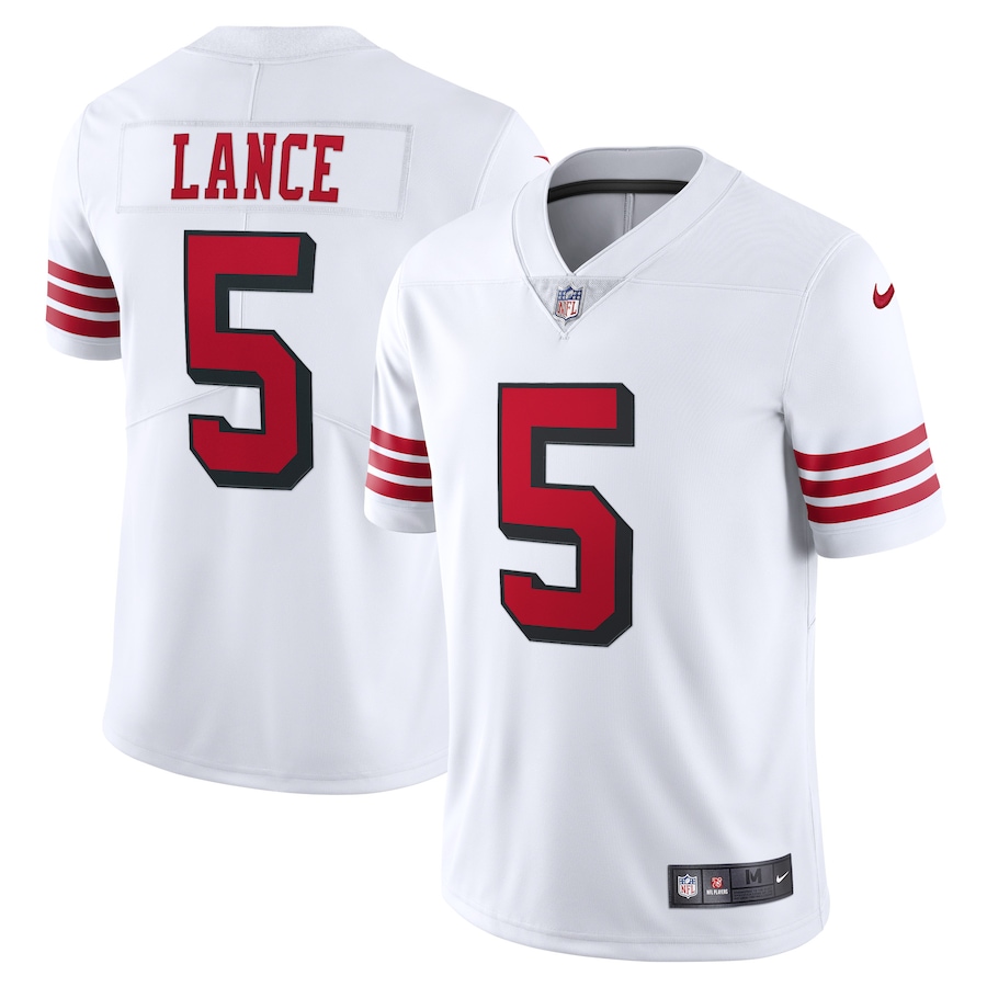 Men's San Francisco 49ers Trey Lance Nike White Alternate 2 Vapor Limited Jersey - Jersey
