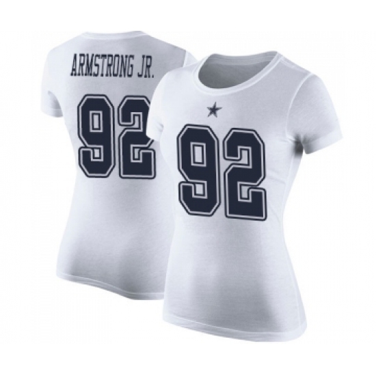 Football Women's Dallas Cowboys #92 Dorance Armstrong Jr. White Rush Pride Name & Number T-Shirt - Jersey