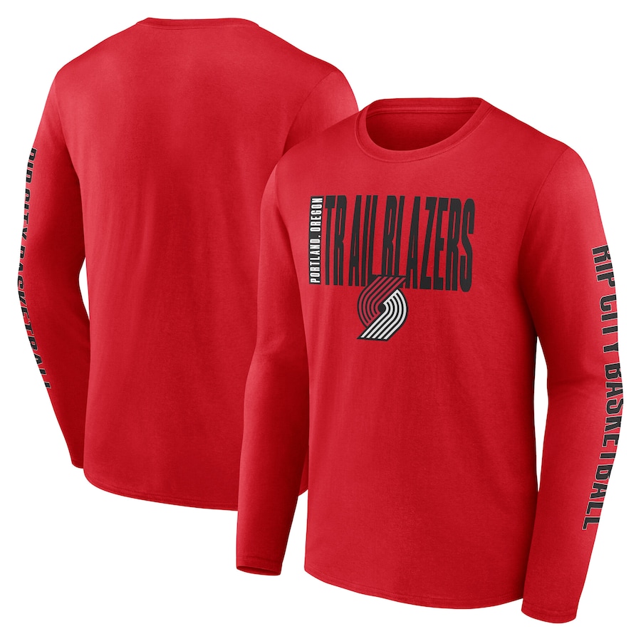 Men's Portland Trail Blazers Red Vision Long Sleeve T-Shirt - Jersey