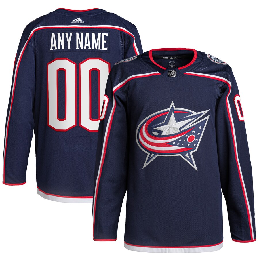 Men's Columbus Blue Jackets adidas Navy Home Primegreen Authentic Pro Custom Jersey - Jersey
