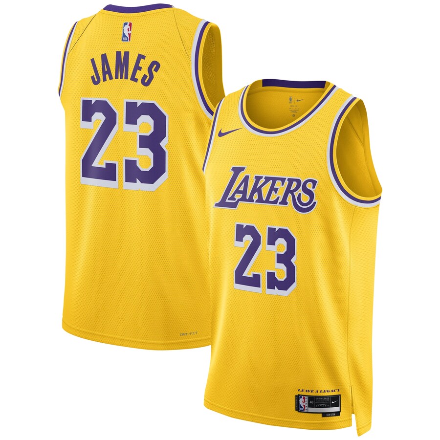 Unisex Los Angeles Lakers LeBron James Nike Gold Swingman Jersey - Icon Edition - Jersey