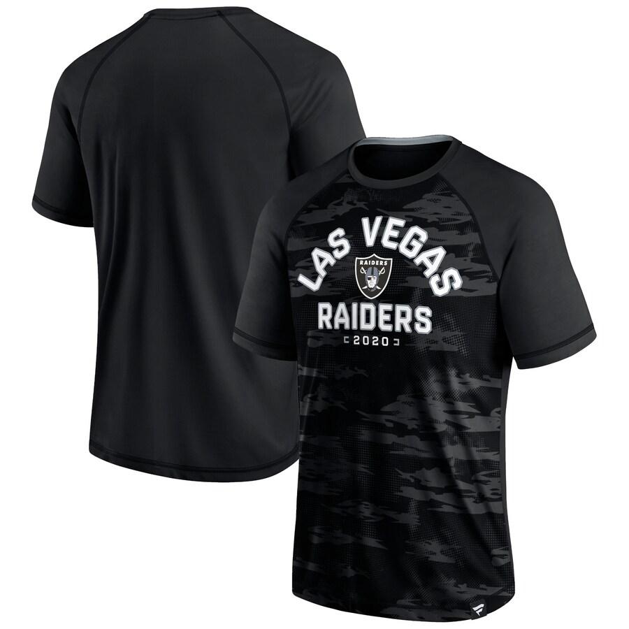 Men's Las Vegas Raiders Fanatics Black Hail Mary Raglan T-Shirt - Jersey