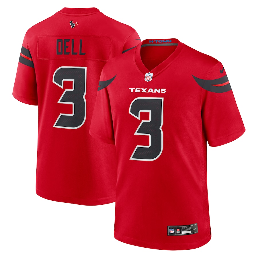 Men's Houston Texans Tank Dell Nike Red Alternate Game Jersey - Jersey