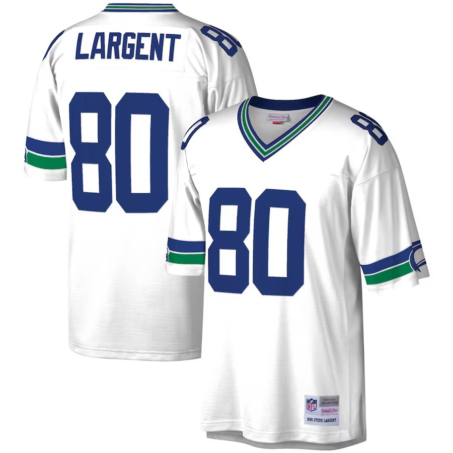 Men's Seattle Seahawks Steve Largent Mitchell & Ness White Legacy Replica Jersey - Jersey