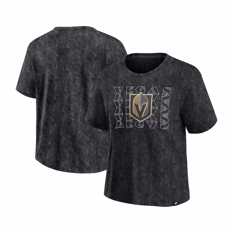 Women's Vegas Golden Knights Fanatics Black Faded Wash T-Shirt - Jersey