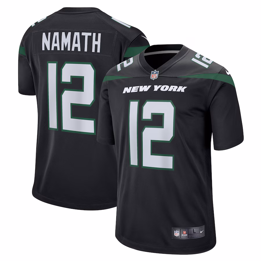 Men's New York Jets Joe Namath Nike Black Retired Player Jersey - Jersey
