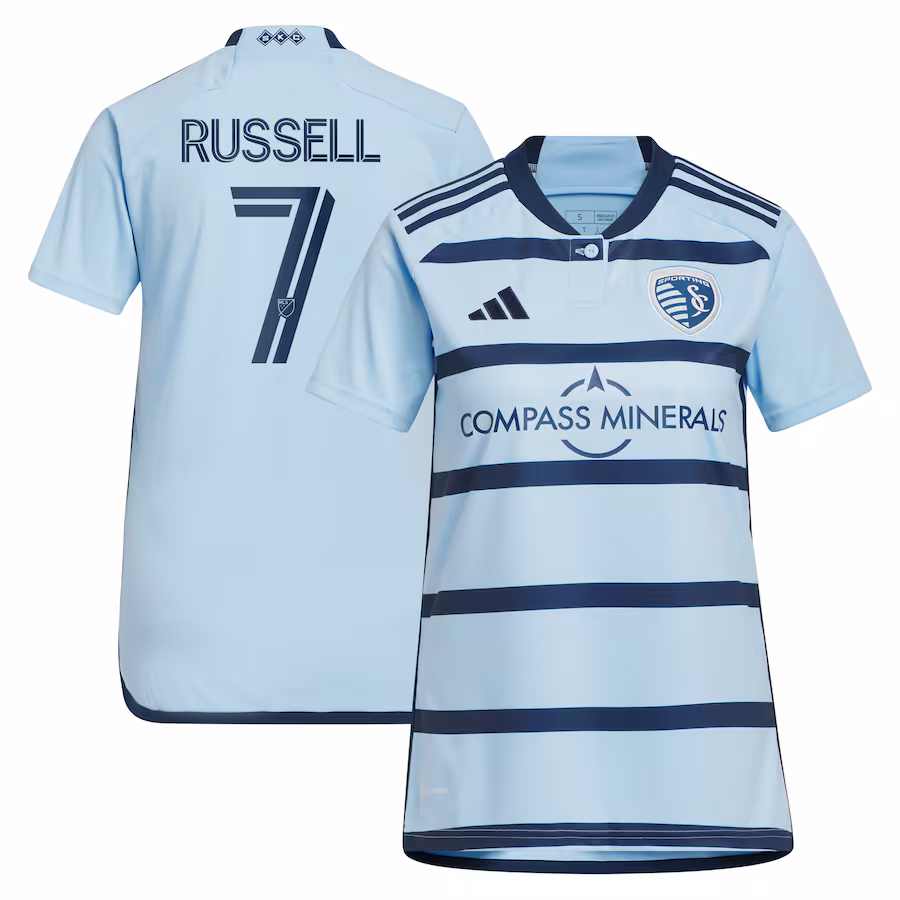 Women's Sporting Kansas City Johnny Russell adidas Light Blue 2023 Hoops 4.0 Replica Player Jersey - Jersey