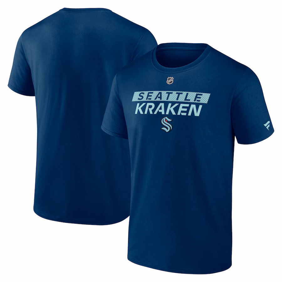 Men's Seattle Kraken Fanatics Deep Sea Blue Authentic Pro Core Primary T-Shirt - Jersey