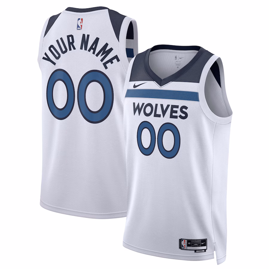 Unisex Minnesota Timberwolves Nike White Swingman Custom Jersey - Association Edition - Jersey