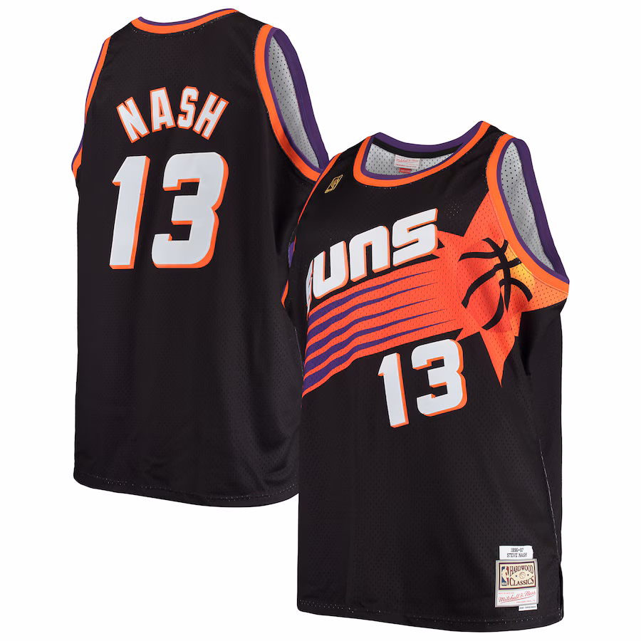 Men's Phoenix Suns Steve Nash Mitchell & Ness Black 1996/97 Big & Tall Hardwood Classics Swingman Jersey - Jersey
