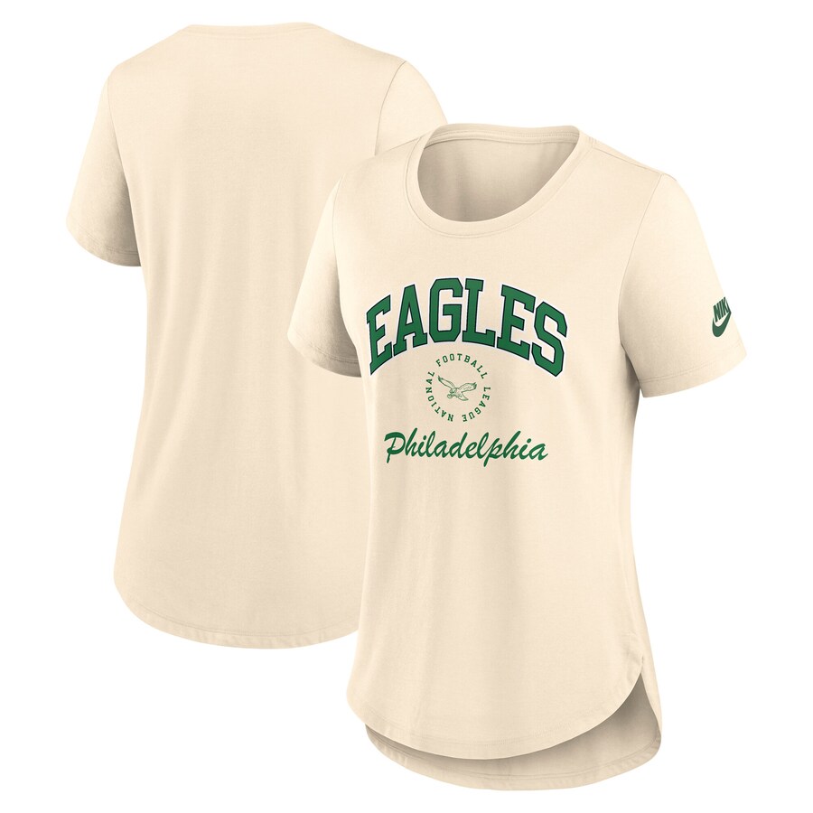 Women's Philadelphia Eagles Nike Natural Rewind Tri-Blend T-Shirt - Jersey