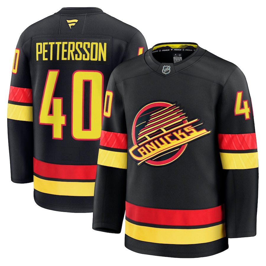Men's Vancouver Canucks Elias Pettersson Fanatics Black Alternate Premium Jersey - Jersey