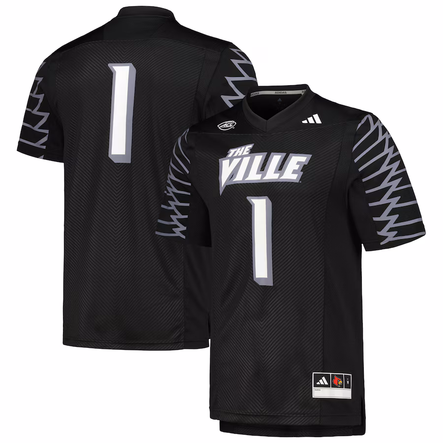 Men's adidas #1 Black Louisville Cardinals 2023 Premier Jersey - Jersey