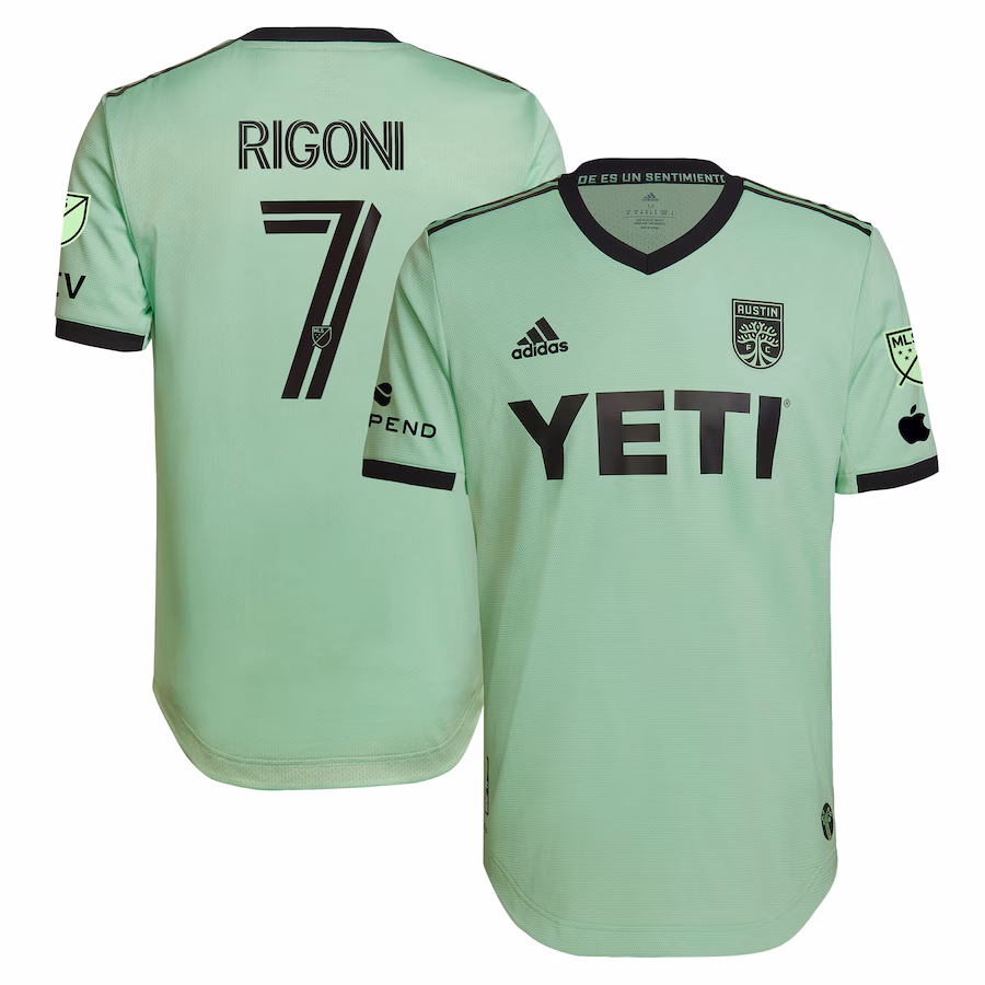 Men's Austin FC Emiliano Rigoni adidas Mint 2023 The Sentimiento Kit Authentic Player Jersey - Jersey