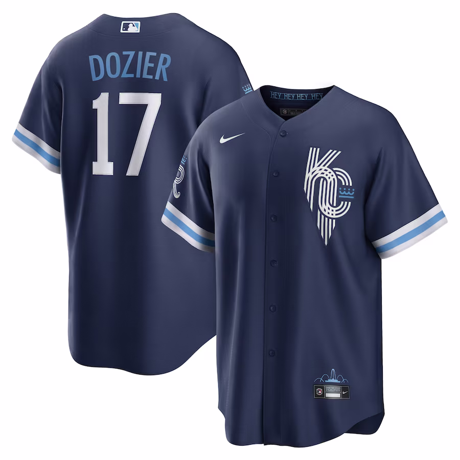 Men's Kansas City Royals Hunter Dozier Nike Navy City Connect Replica Player Jersey - Jersey