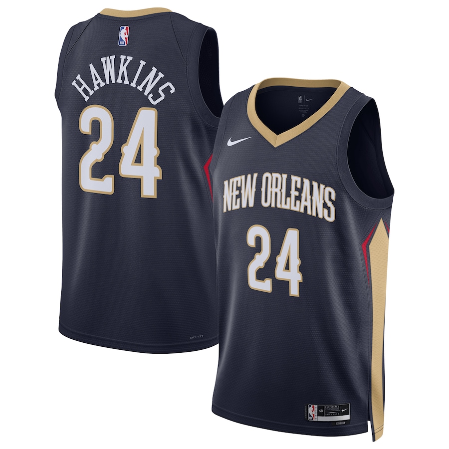 Unisex New Orleans Pelicans Jordan Hawkins Nike Navy Swingman Jersey - Icon Edition - Jersey