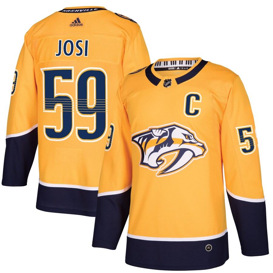 Men's Nashville Predators Roman Josi adidas Gold Home Authentic Player Jersey - Jersey