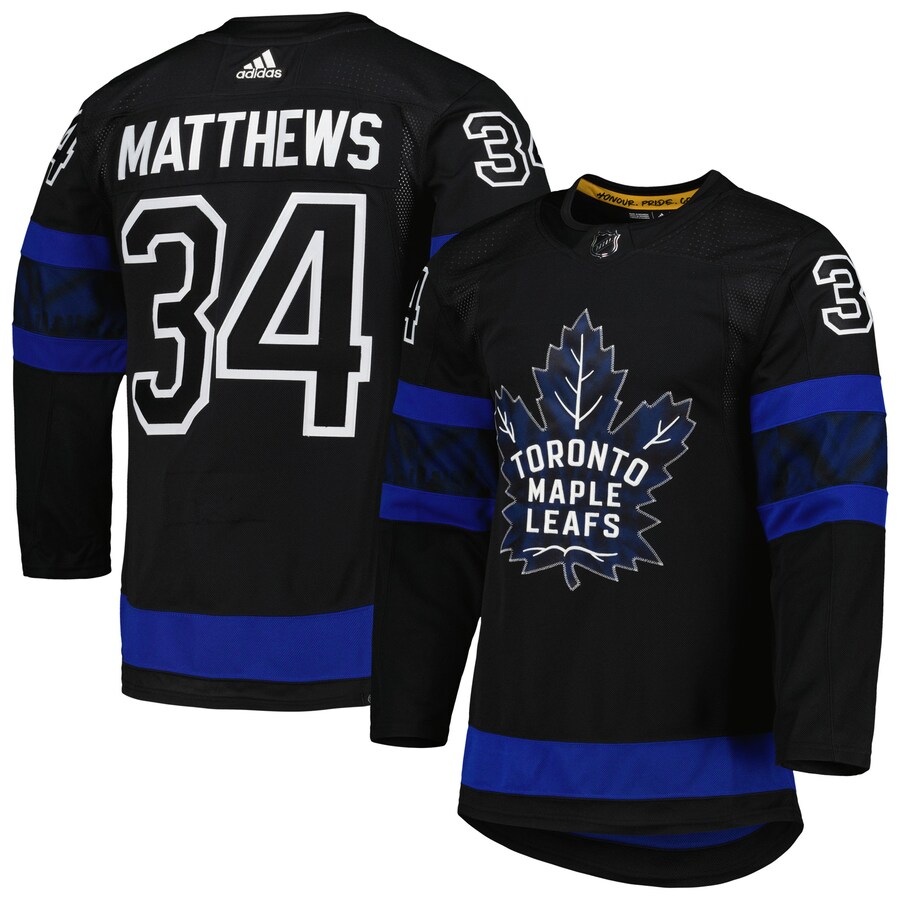Men's Toronto Maple Leafs Auston Matthews adidas Black Alternate Primegreen Authentic Pro Player Jersey - Jersey