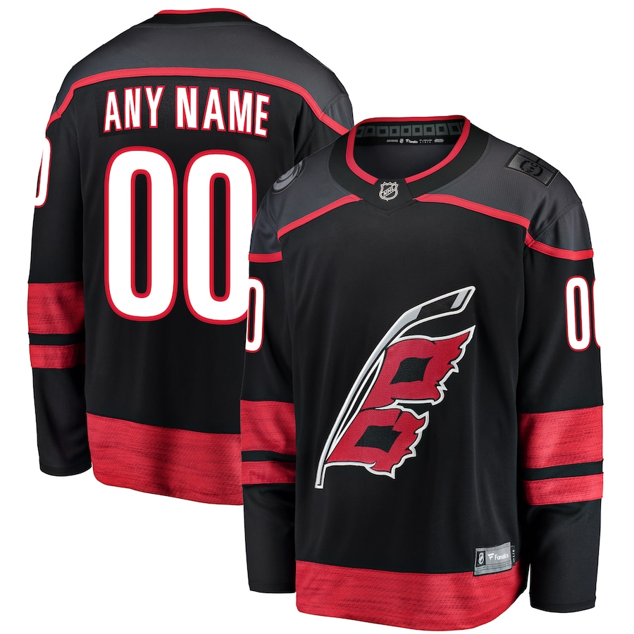 Men's Carolina Hurricanes Fanatics Black Home Breakaway Custom Jersey - Jersey