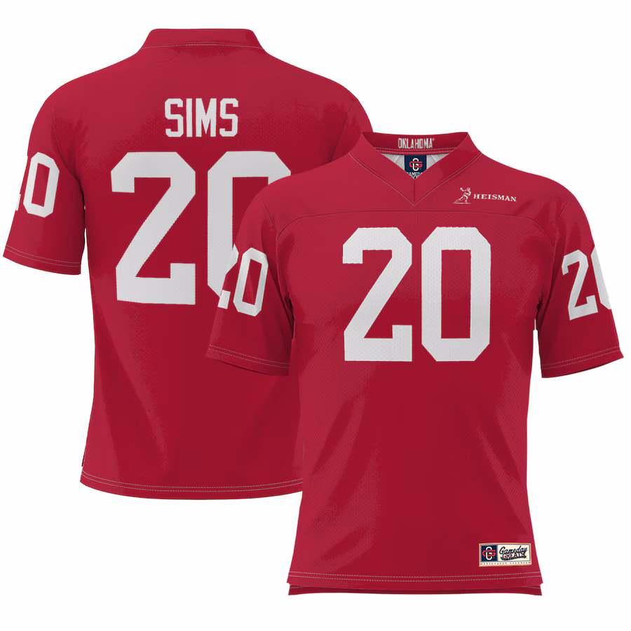 Men's Billy Sims Crimson Oklahoma Sooners Heisman Football Jersey - Jersey