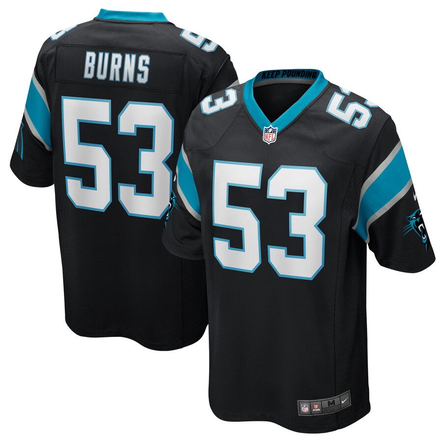 Men's Carolina Panthers Brian Burns Nike Black Game Jersey - Jersey