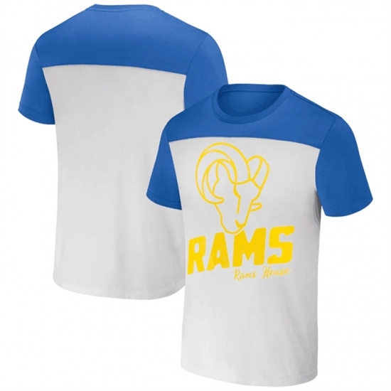 Men's Los Angeles Rams Cream Blue X Darius Rucker Collection Colorblocked T Shirt - Jersey