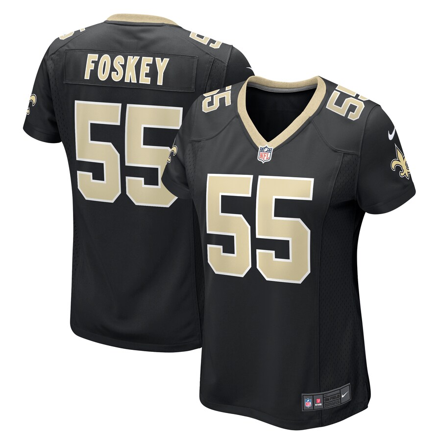 Women's New Orleans Saints Isaiah Foskey Nike  Black Team Game Jersey - Jersey