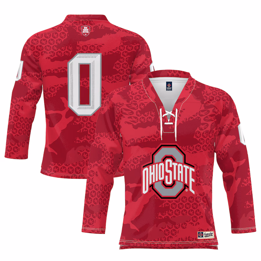 Men's GameDay Greats #0 Scarlet Ohio State Buckeyes Ice Hockey Jersey - Jersey