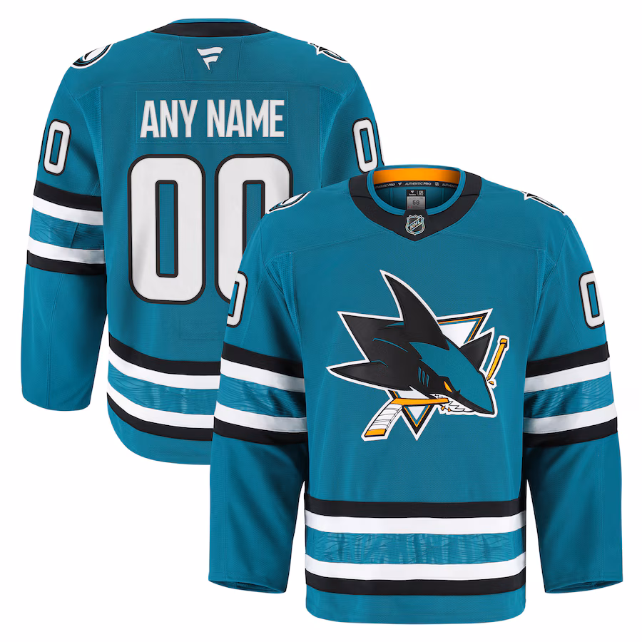 Men's San Jose Sharks Fanatics Teal Home Authentic Pro Custom Jersey - Jersey