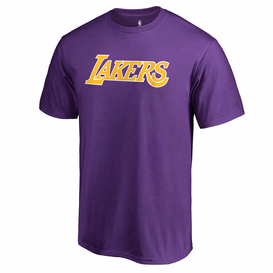 Men's Los Angeles Lakers Purple Primary Wordmark T-Shirt - Jersey