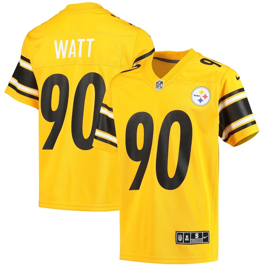 Youth Pittsburgh Steelers T.J. Watt Nike Gold Inverted Team Game Jersey - Jersey