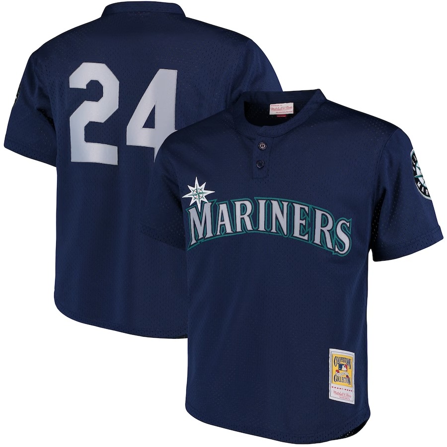 Men's Seattle Mariners Ken Griffey Jr. Mitchell & Ness Navy Cooperstown Collection Mesh Batting Practice Jersey - Jersey