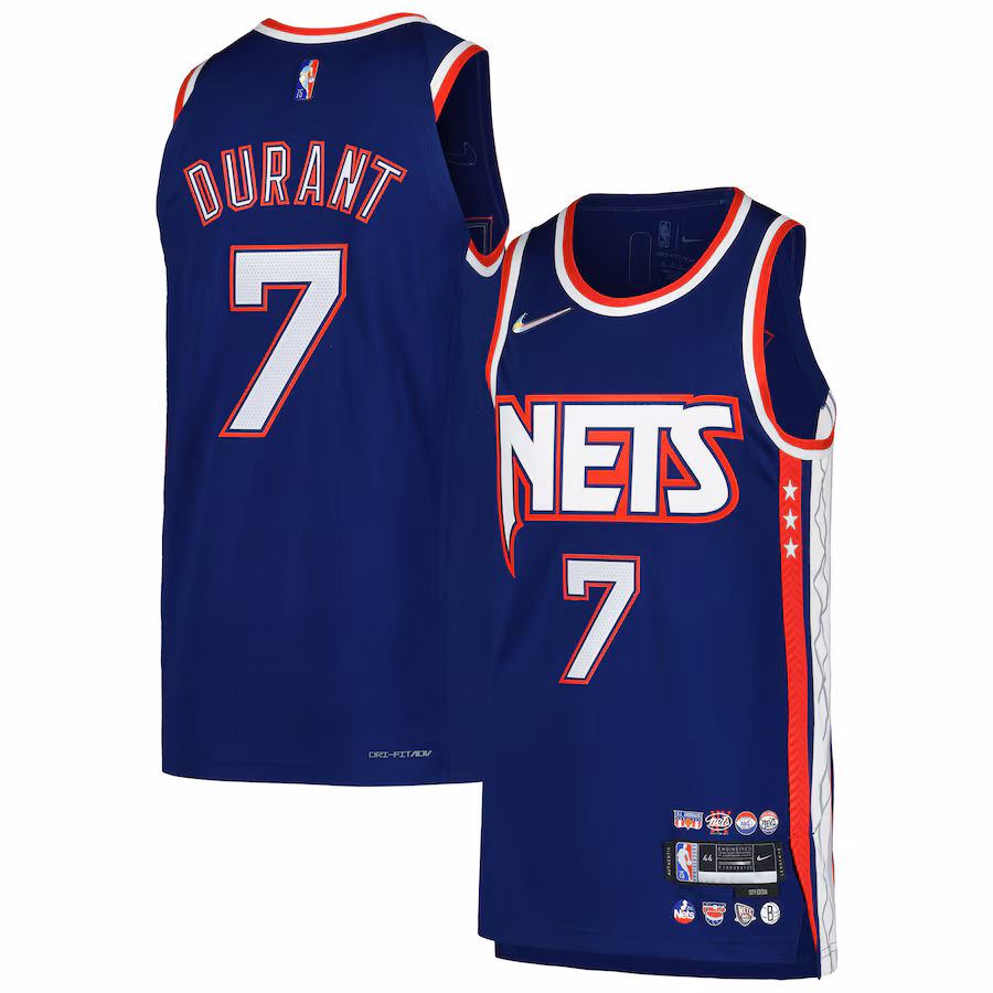 Men's Brooklyn Nets Kevin Durant Nike Blue Authentic Player Jersey - City Edition - Jersey