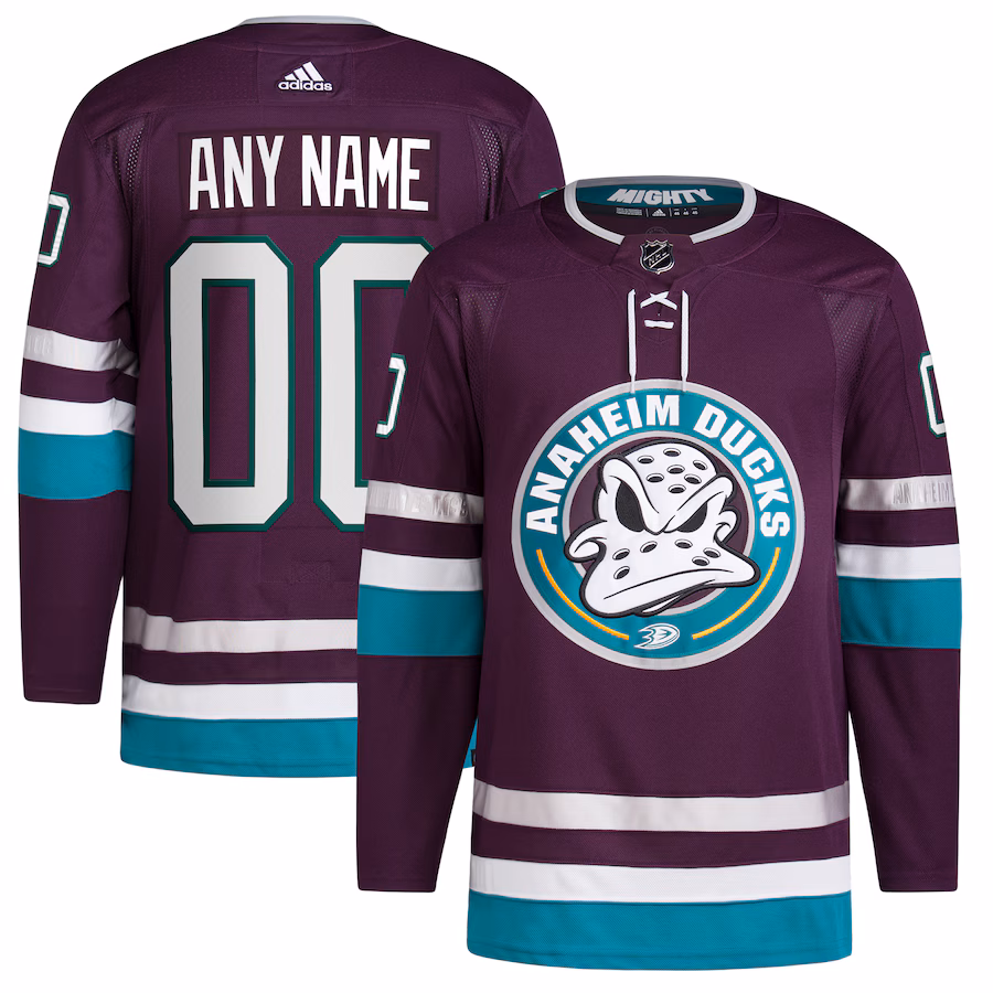Men's Anaheim Ducks adidas Purple Alternate 30th Anniversary Primegreen Authentic Custom Jersey - Jersey