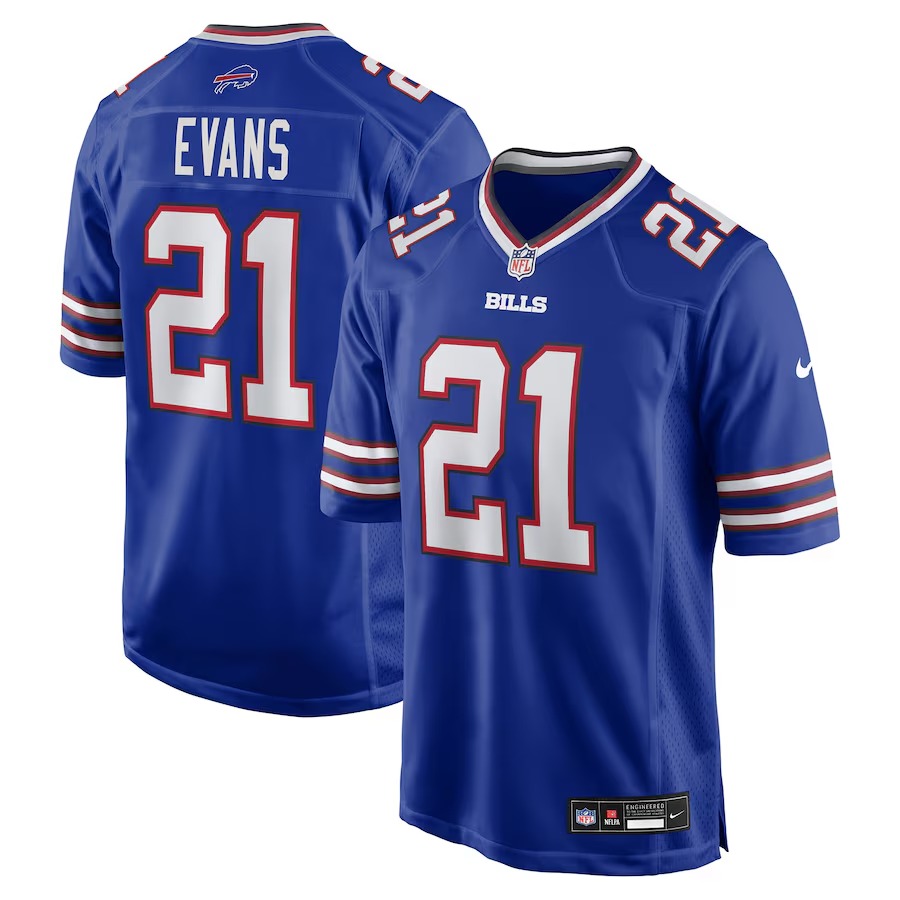 Men's Buffalo Bills Darrynton Evans Nike Royal Team Game Jersey - Jersey