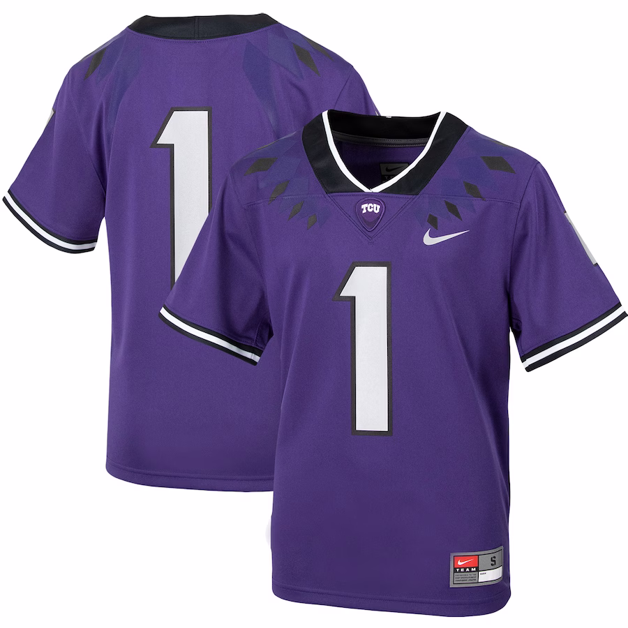 #1 TCU Horned Frogs Nike Youth Untouchable Football Jersey - Purple - Jersey