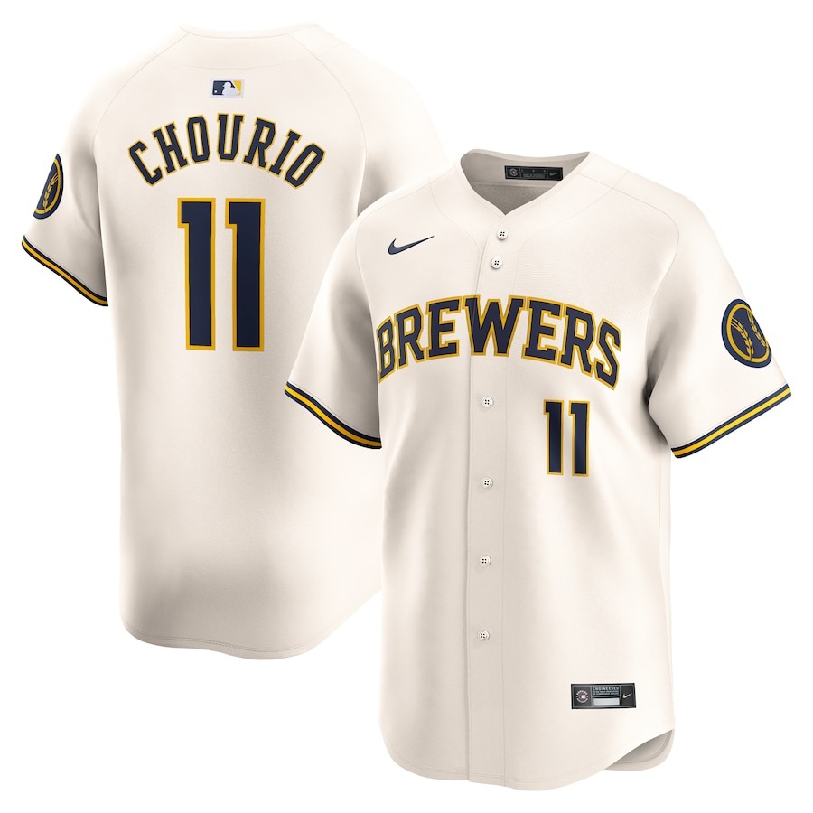 Men's Milwaukee Brewers Jackson Chourio Nike Cream Home Limited Player Jersey - Jersey