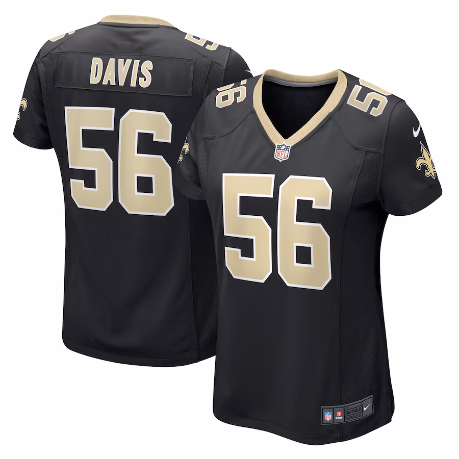 Women's New Orleans Saints Demario Davis Nike Black Game Jersey - Jersey