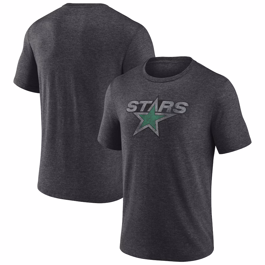 Men's Dallas Stars Charcoal Wraparound Tri-Blend T-Shirt - Jersey