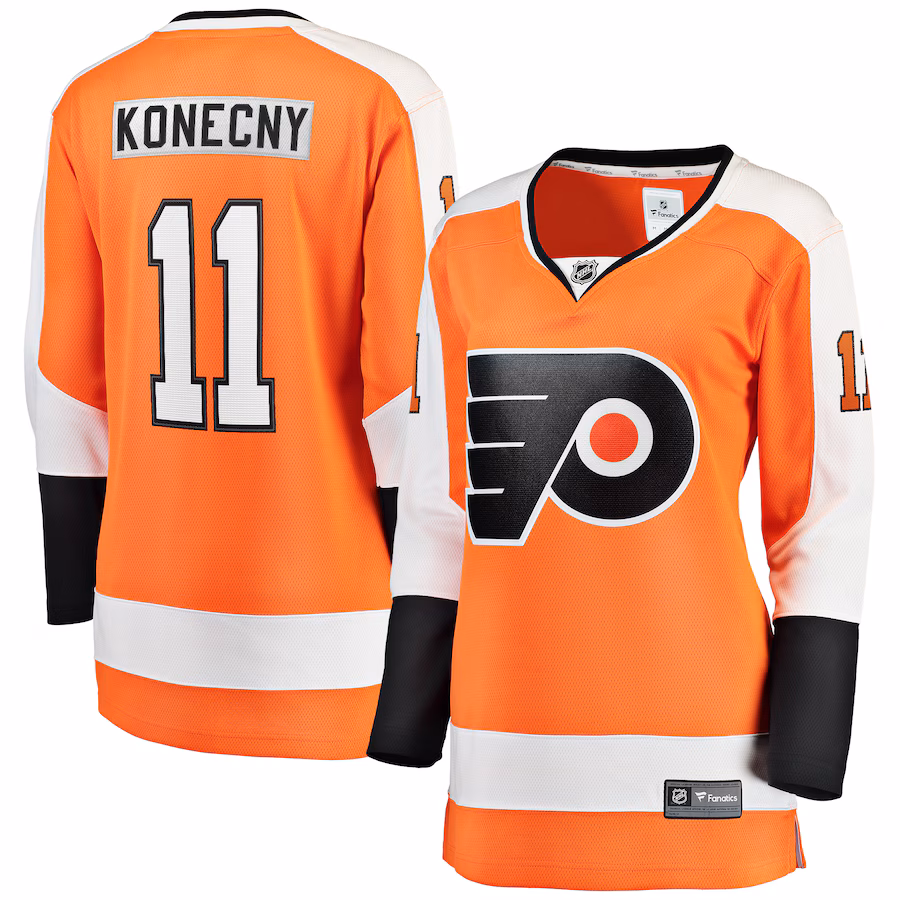 Women's Philadelphia Flyers Travis Konecny Fanatics Orange Home Premier Breakaway Player Jersey - Jersey