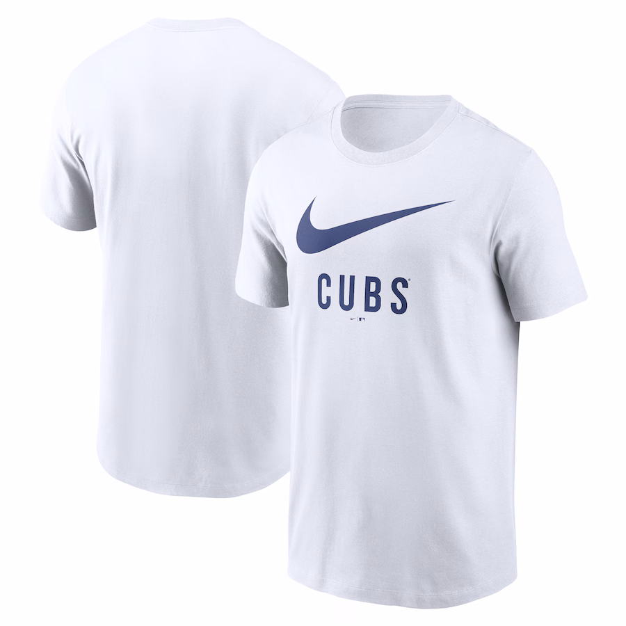 Men's Chicago Cubs Nike White Swoosh T-Shirt - Jersey